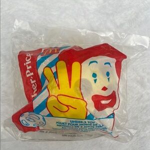 1996 McDonalds Happy Meal Toy Fisher Price Rattle Ball Yellow Vintage NIP